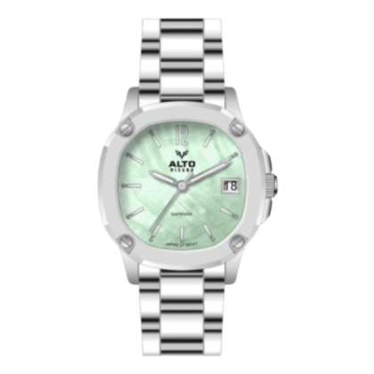 Alto ALT-EF01-SL-GN Date Function Green Dial Color Stainless Steel Women Watch